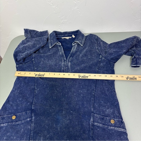 Soft Surroundings Blue Denim Tunic Shirt Dress Stretch Medium - Picture 9 of 12